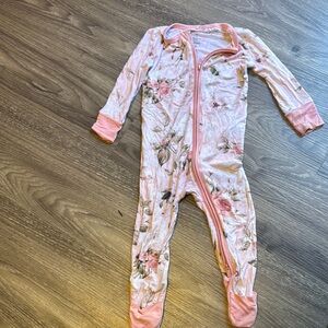 Posh Peanut Pink Floral Kids Footie